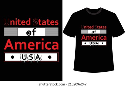 USA AWESOME TYPOGRAPHY T-SHIRT DESIGN.