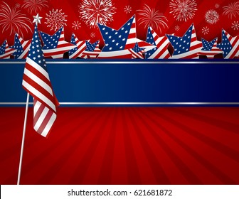 USA background design of American flag for 4 july independence day or other celebration vector illustration