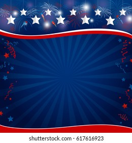 USA background design for holiday or other celebration vector illustration