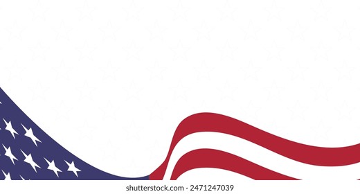 usa background flag fluttering isolated white background