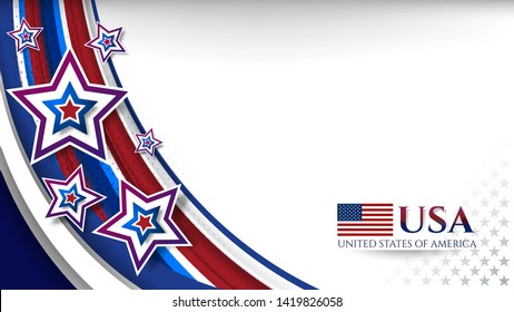 USA background for independence day, veterans, labor, memorial and other events, Vector illustration Design