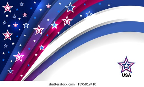 USA background for independence, veterans, labor, memorial day and other events, Vector illustration Design