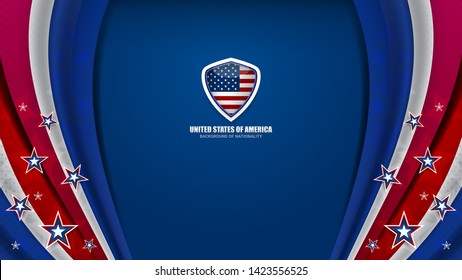 USA background for independence, veterans, labor, memorial day and other events, Vector illustration Design
