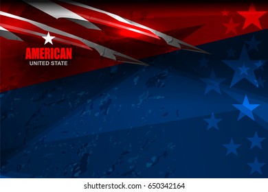 USA background on grunge texture for American Independence Day and other events, Vector illustration