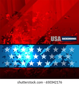 USA background on grunge texture for American Independence Day and other events, Vector illustration