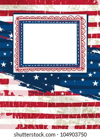 usa background with one decorative label, vector illustration EPS10. Contains transparent objects