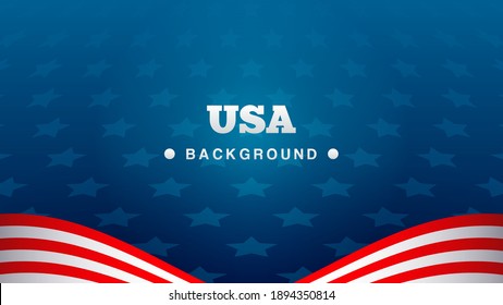 USA Background Vector illustration. Blue star pattern background with red and white stripes. copy space