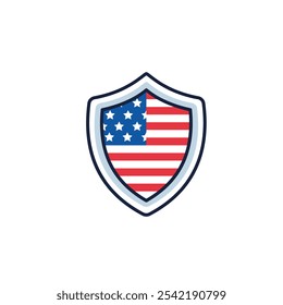 USA badge icon flat vector design