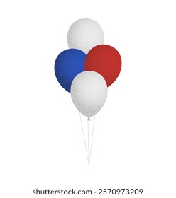 USA balloons bunch. Cartoon Flat Style vector illustration Isolated on White background.