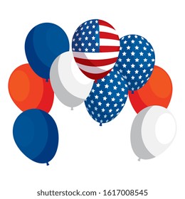 Usa balloons design, United states america independence nation us country and national theme Vector illustration