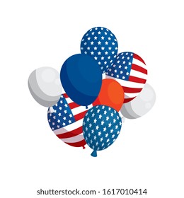 Usa balloons design, United states america independence labor day nation us country and national theme Vector illustration