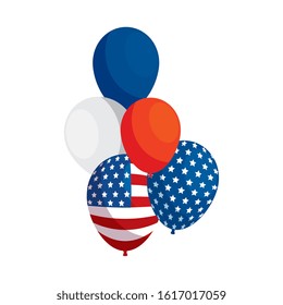 Usa balloons design, United states america independence labor day nation us country and national theme Vector illustration