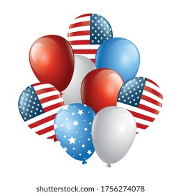 Usa balloons design, United states independence day and national theme Vector illustration