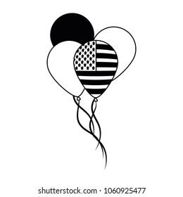 USA balloons flying