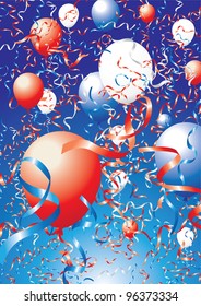 usa balloons and ribbons