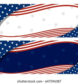 USA banner background design of american flag with copy space vector illustration