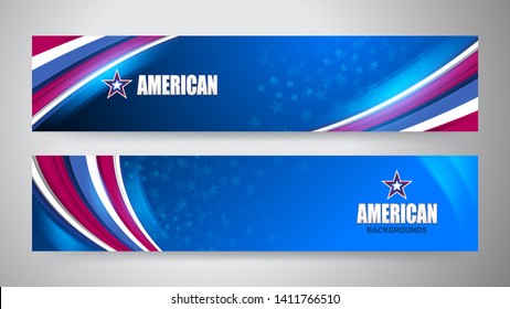 USA Banner for independence, veterans, labor, memorial day and other events, Vector illustration Design