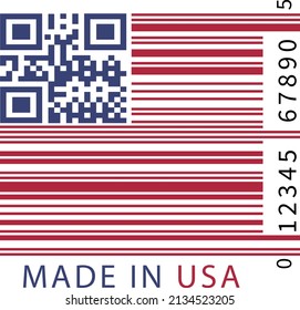 USA bar code flag vector