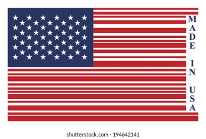 USA barcode flag, vector