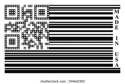 USA barcode flag, vector