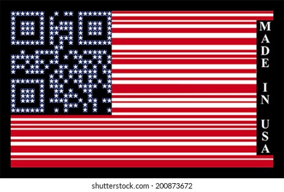 USA barcode flag, vector