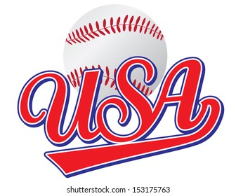 USA Baseball Vector Hand Lettering