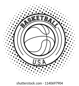 USA basketball sport game in black and white