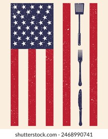 USA bbq flag Graphic Design
