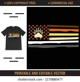 USA Bear Flag T-Shirt Vector Design.