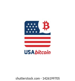USA bitcoin Icon Symbol , Vector template
