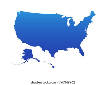 USA Blue Map