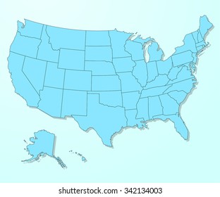 USA blue map on degraded background vector