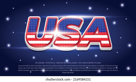 Usa Bold 3d Style Editable Text Effect