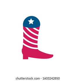 Usa boot design, United states america independence labor day nation us country and national theme Vector illustration