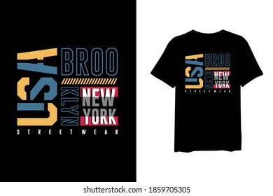 USA Brooklyn, stylish t-shirt, and apparel trendy design and typography lettering, print, vector, illustration design.