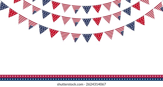 USA Bunting with 4th July, and Patriotic Background.