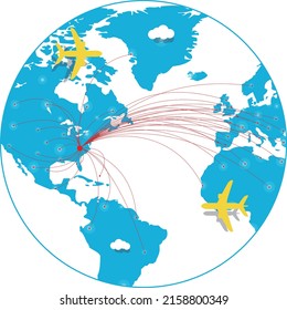 USA business world map, vector illustration