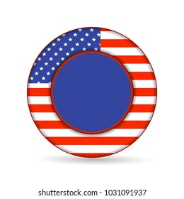 USA button flag