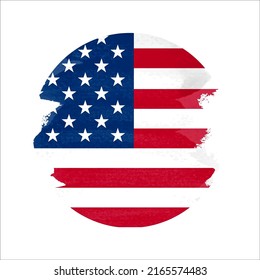 USA button flag isolated on white background