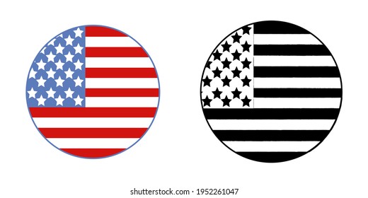 USA button flag, logo - stock vector