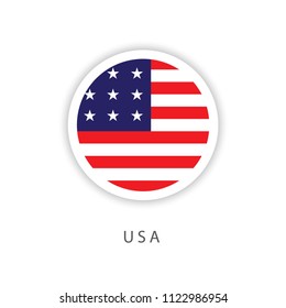 USA Button Flag Vector Template Design Illustrator