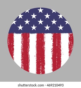 USA button grunge flag vector
