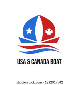 USA and Canada Boat logo amazing design for your company or brand