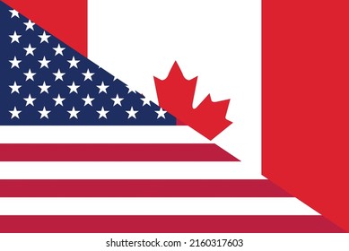 USA Canada national flag, friendship cooperation, solidarity, respect