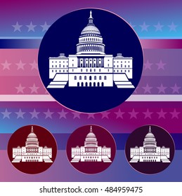 USA Capitol building.Presidential election poster.Vector illustration EPS10