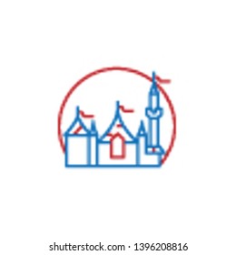 USA, castle icon. Element of USA culture icon. Thin line icon for website design and development, app development. Premium icon