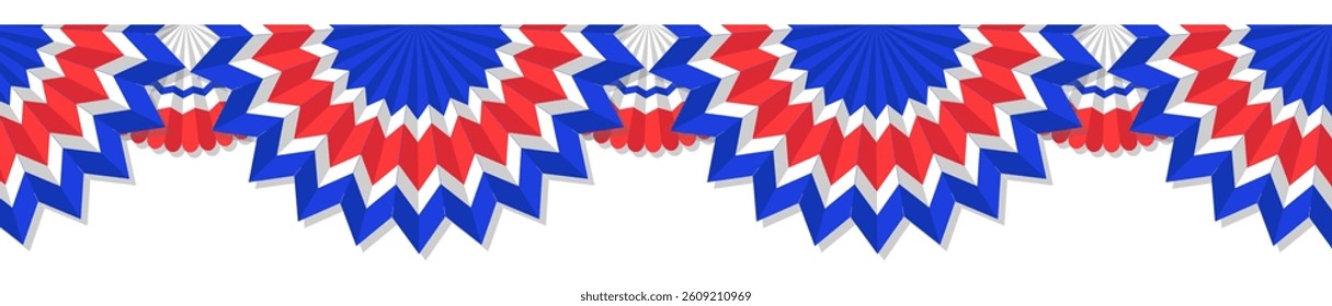USA celebration with confetti stars in national colors for American Independence Day isolated on background
