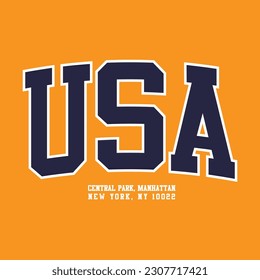 usa central park manhattan new york city nyc location collece athletic slogan for t-shirt