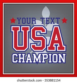 USA Champion College Style Badge