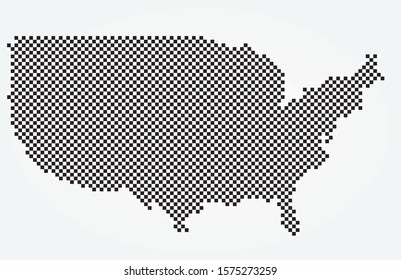 USA checkered map. vector illustration
